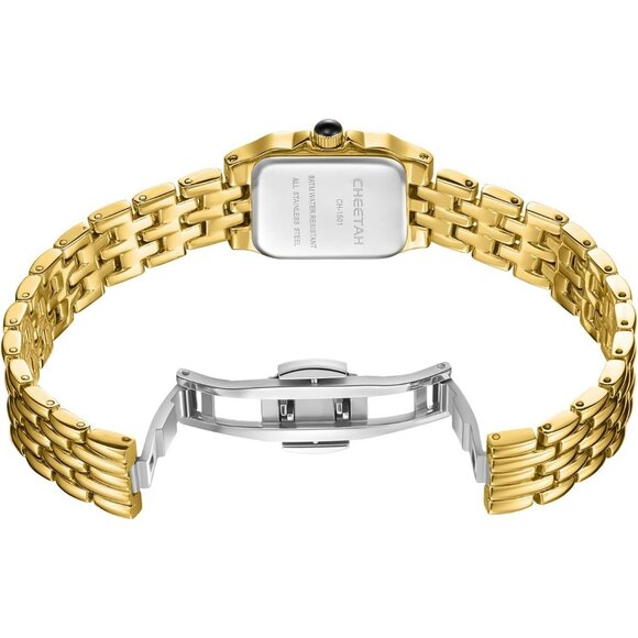 Gold Watches for Women Vintage Bracelet Small Rectangular Case Roman Dial - Picture 5 of 7